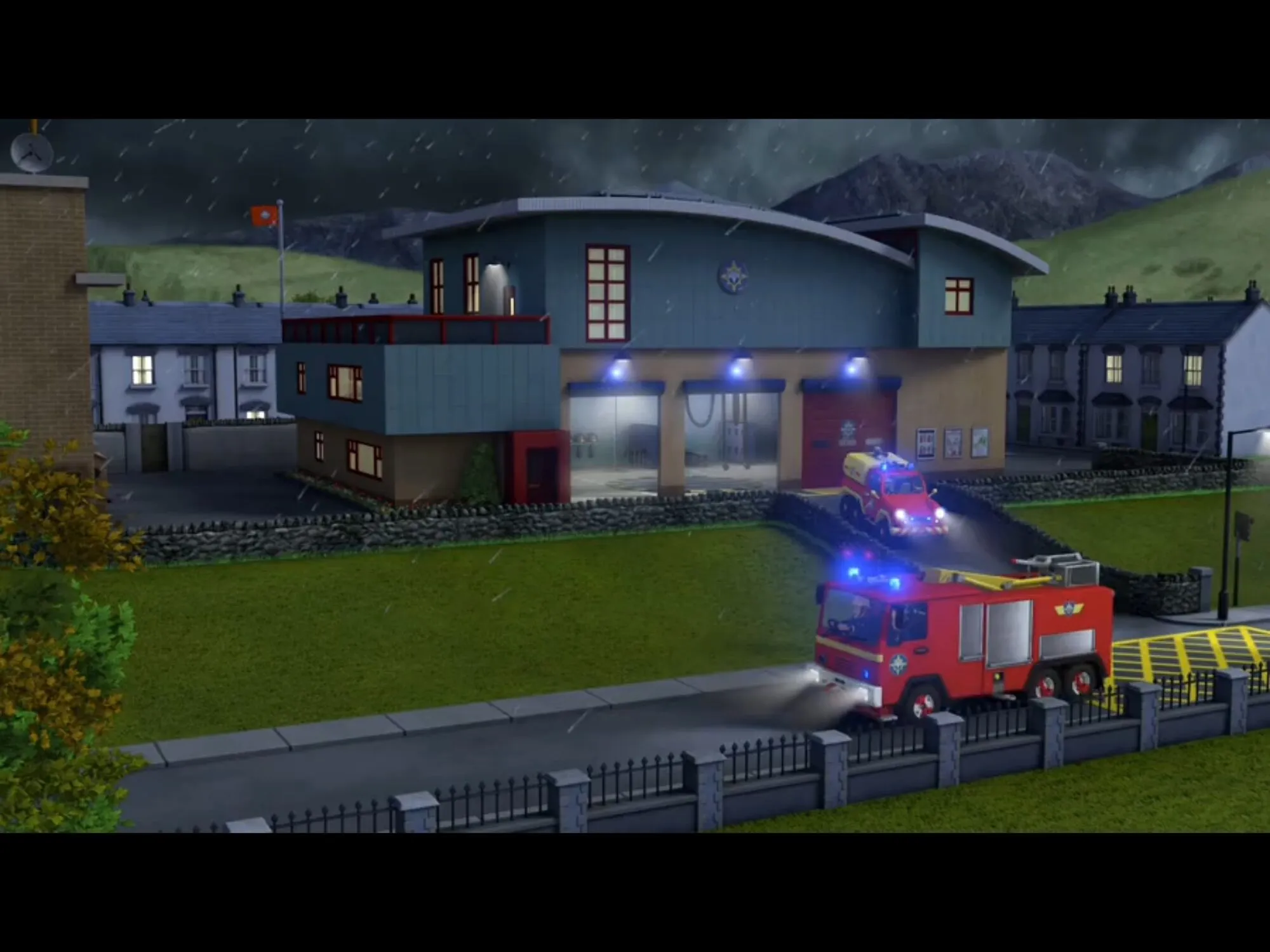 54015 fireman sam fire station playing child